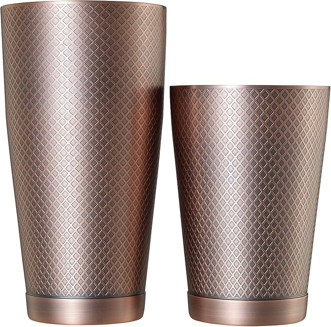 Barfly Diamond Lattice Shaker Set, Antique Copper