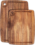TB Home 2-Piece Acacia Wood Cutting Board Set, Set of 2 Wooden Cutting Boards