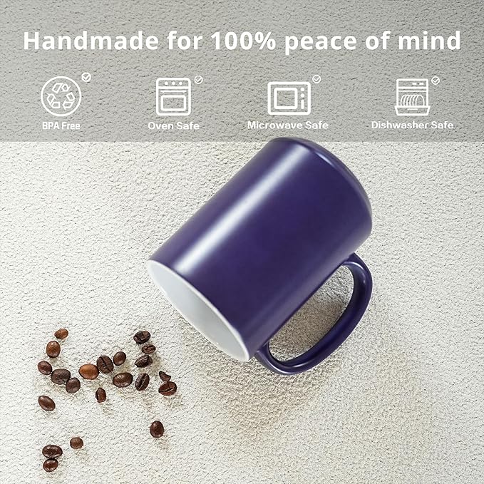 Ceramic 15oz Sublimation Coffee Mug in White Box, Color Change Blue, Case of 12