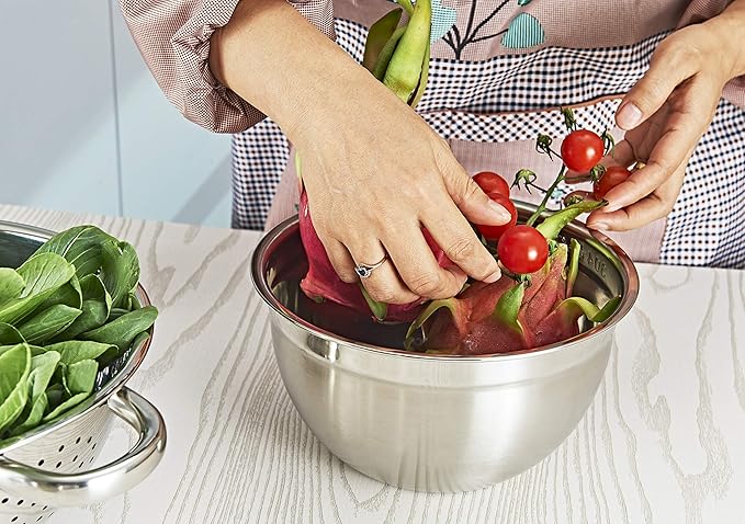 Stainless Steel Mixing Bowl for Baking Cooking and Food Storage Metal Kitchen Aid Mixing Bowls 5 Quart
