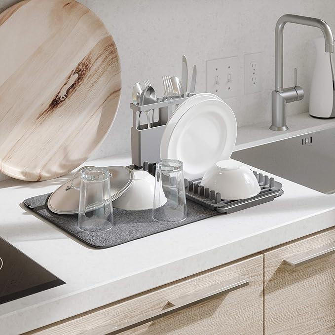 Umbra UDry Over The Sink Dish Rack with Dry Mat