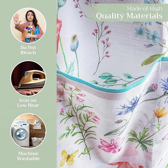 Maison d' Hermine 100% Cotton Apron for women with Pocket Kitchen Chef Apron for Men Cooking Gardening Server Waitress