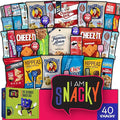 I AM Snacky - Holiday Christmas Stocking Stuffers, Snack Box Variety Pack Care Package + Greeting Card - SNACKY'S BASH BOX (40 Count) Xmas Birthday Sweet Treats Gift Basket, Candies Chips