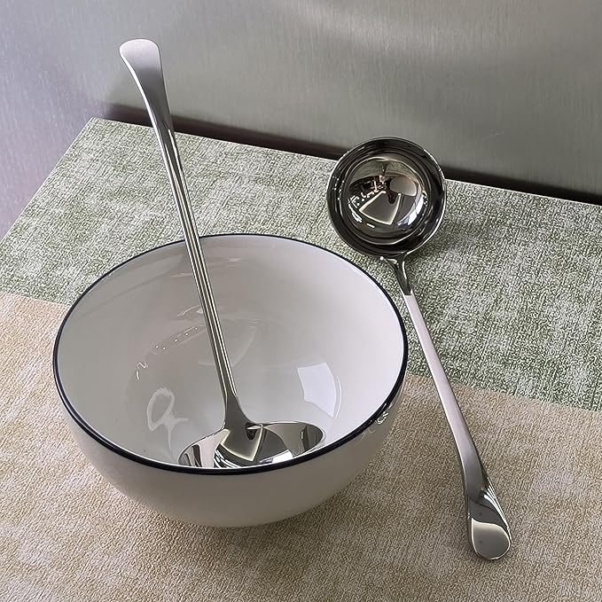 Soup Gravy Ladle,18/10 Stainless Steel Cooking Serving Ladle,great for Soups,Gravy,11.4-Inch 1Pack