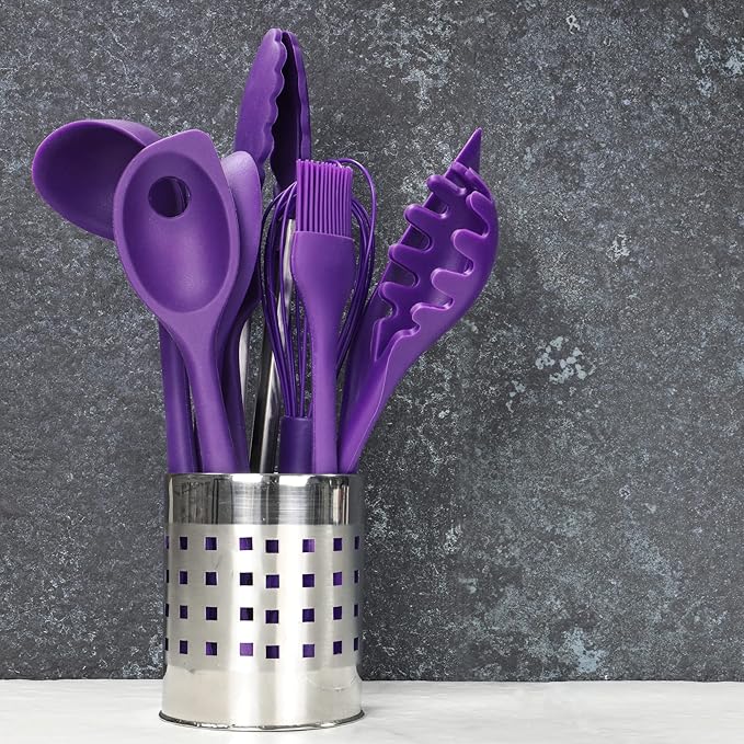 Chef Craft Premium Silicone Cooking Ladle, 11.25 inch, Purple