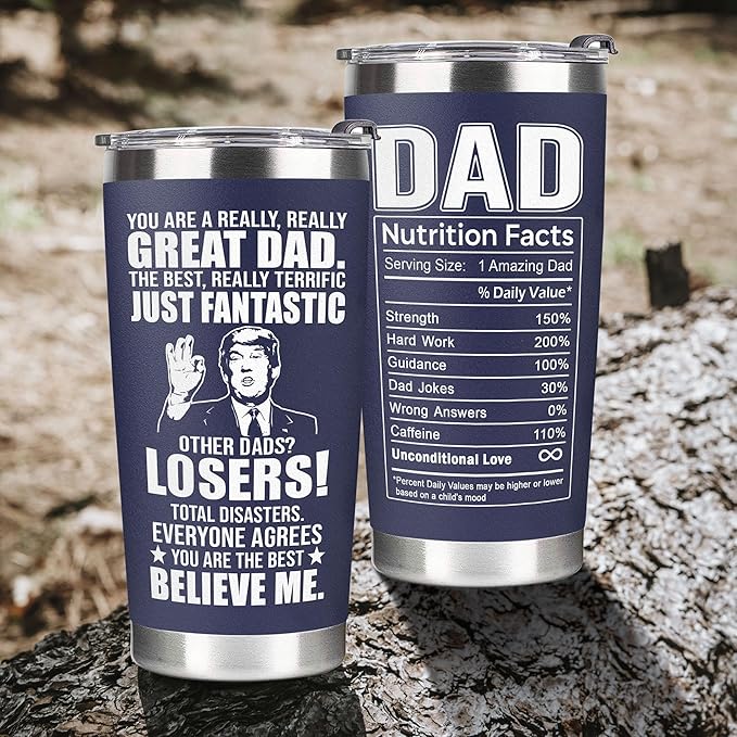 Christmas Gifts for Dad, Men - Gifts for Dad from Daughter, Son - Dads Birthday Gift Ideas, Happy Birthday gifts for Dads, Fathers - Best Dad Ever Gift, Present for dads - 20 Oz dad Tumbler