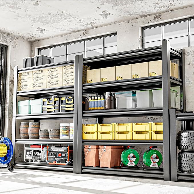 Metal Garage Shelving Unit, 5 Tier Heavy Duty Storage Shelf, Utility, and Industrial Use - Durable Metal Storage Rack Shelving, Garage Storage Shelf Organizer 16" D x40 W x78 H
