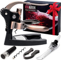 VINABON Wine Opener Set - Premium 2025 All-in-One Wine Bottle Opener Set with Wine Aerator, Foil Cutter, Stopper, Stand - Manual Lever Corkscrews Wine Opener for Wine Bottles with WineGuide eBook