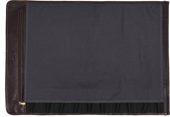 Leather Knife Roll Storage Bag, Elastic and Expandable 10 Pockets, Adjustable/Detachable Shoulder Strap, Travel-Friendly Chef Knife Case (Canvas, Cloud)