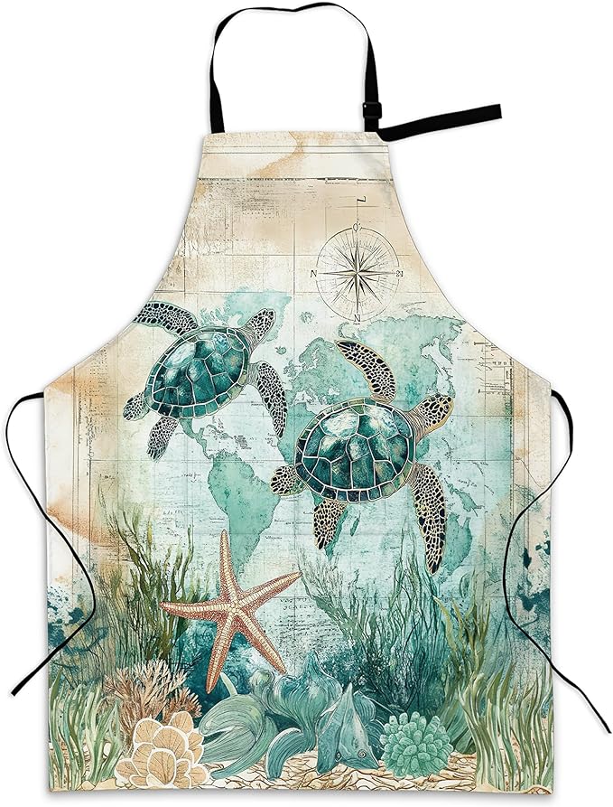 Kitchen Apron with Pocket,Waterproof Adjustable Neck and Long Ties, Cooking Baking Gardening Painting Apron for Women