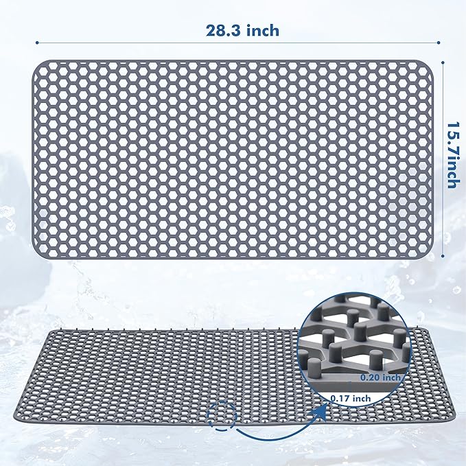 Silicone Sink Protectors for Kitchen Sink - 28.3"x 15.7" Kitchen Protector Mat Accessory, Non-Slip Heat Resistant Mat for Bottom of Farmhouse Stainless Steel Porcelain