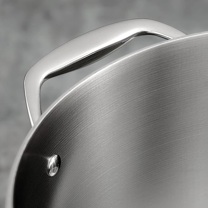 Tramontina Signature Tri-Ply Clad Stainless Steel 3-Quart Braiser Pan with Lid, Induction-Ready, Dishwasher-Safe, NSF-Certified, Made in Brazil
