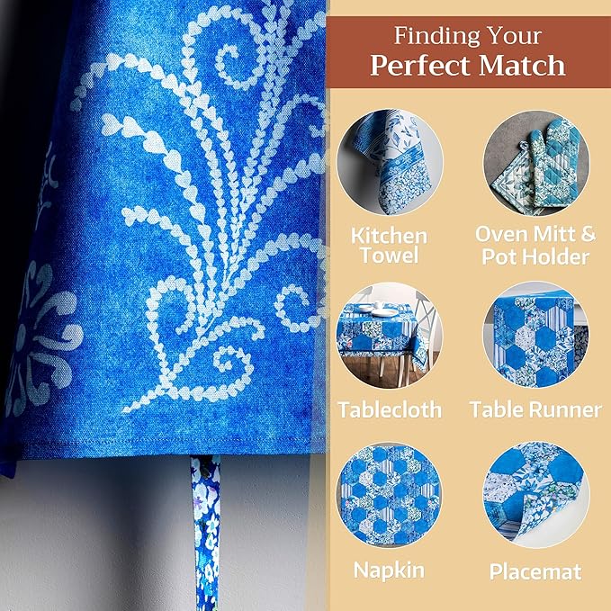 Maison d' Hermine 100% Cotton Apron for women with Pocket Kitchen Chef Apron for Men Cooking Gardening Server Waitress