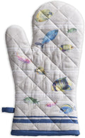 Maison d' Hermine Oven Gloves 100% Cotton Oven Mitt 7" x 13" with Loop Heat Resistant, BBQ, Cooking Gloves, Baking, Grilling, Kitchen, Handling Hot Pans Spring/Summer (Pack of 1, Poisson)