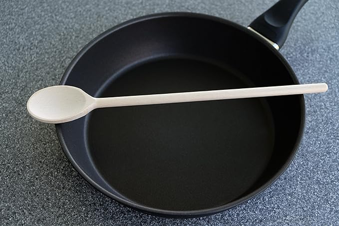 3-PCS 12″ Long Beechwood Wooden Cooking Spoons – Heat-Resistant, Non-Scratch Mixers for Non-Stick Cookware | Sustainably Sourced European Crafting