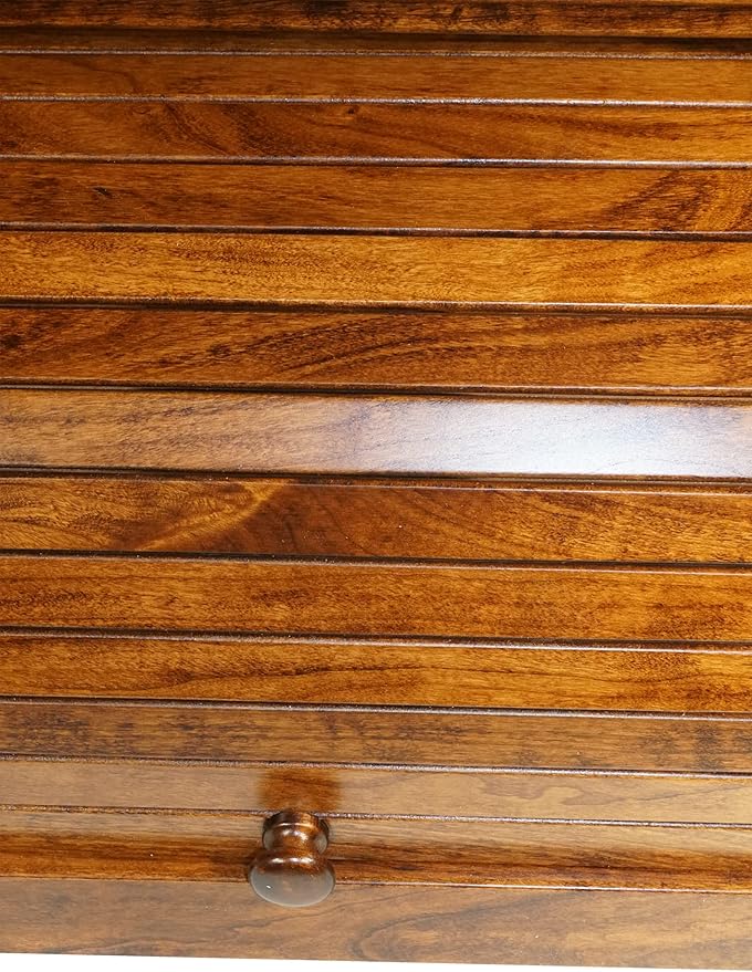 DutchCrafters Solid Wood Large Bread Box with Roll Top - Kitchen Counter Storage - Amish Made in USA (Cherry - Michael's Cherry)