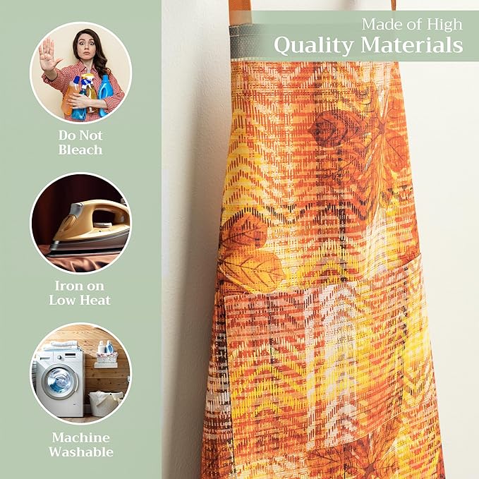 Maison d' Hermine 100% Cotton Apron for women with Pocket Kitchen Chef Apron for Men Cooking Gardening Server Waitress