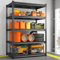 REIBII Garage Shelving 72" H, Storage Shelves Heavy Duty Load 2500 LBS, 5-Tier Metal Shelving Adjustable Garage Shelves for Warehouse, Basement, Pantry, Factory,72" H x36 W x18 D, Black