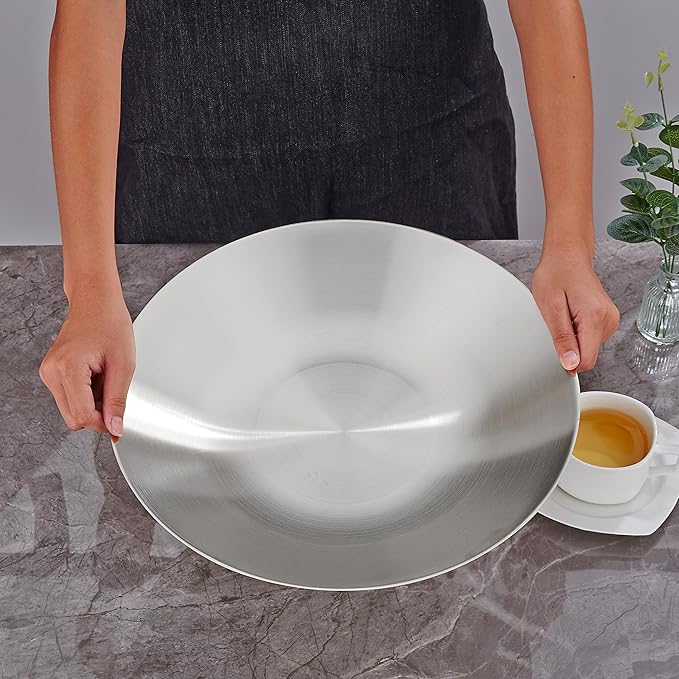 SANQIAHOME 18/8 Staniless Steel Large Serving Bowls,31cm/12.2 in,mixing-bowls pasta-bowls salad-bowls Silver
