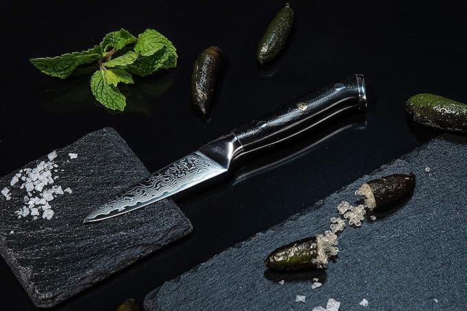 Oxford CHEF Paring Knife- 3.5 Inch - Damascus Japanese- VG10 Super Steel 67 Layer High Carbon Stainless Steel- Razor Sharp, Stain & Corrosion Resistant, Awesome Edge Retention
