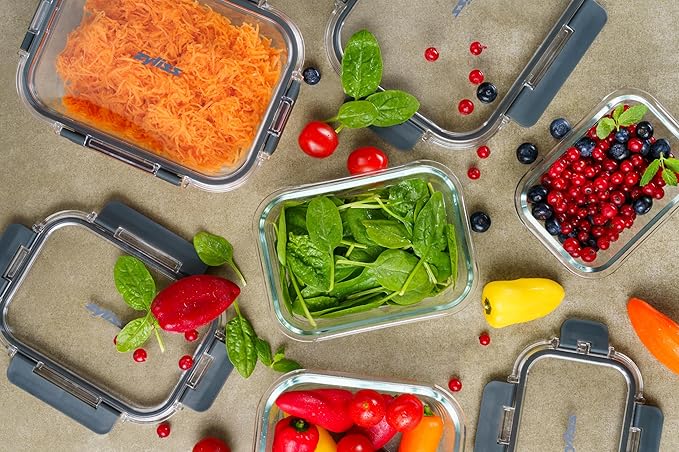 Zyliss Glass Container, Shatter Resistant Glass, Airtight Food Storage Box with Sealable Lid, Microwave Safe, BPA Free Lid, Freezer Safe, Fridge Storage, Food Container, 6.3in x 4.7in x 2", 12.5oz