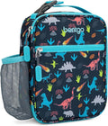 Bentgo Kids Insulated Lunch Tote - Water-Resistant, Reusable, Lightweight & Durable Lunch Bag with Water Bottle Holder & Exterior Pocket, Fits Lunch Box & Water Bottle - Ideal for Ages 3+ (Dinosaur)