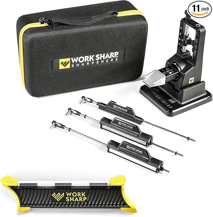 Work Sharp Precision Adjust Elite Knife Sharpening System Including Additional Sharpening Stones, Carry Case and Pocket Knife Sharpener