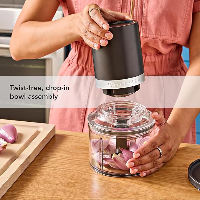KitchenAid Go Cordless Top Down Chopper - battery sold separately, KTCR350, Black Matte