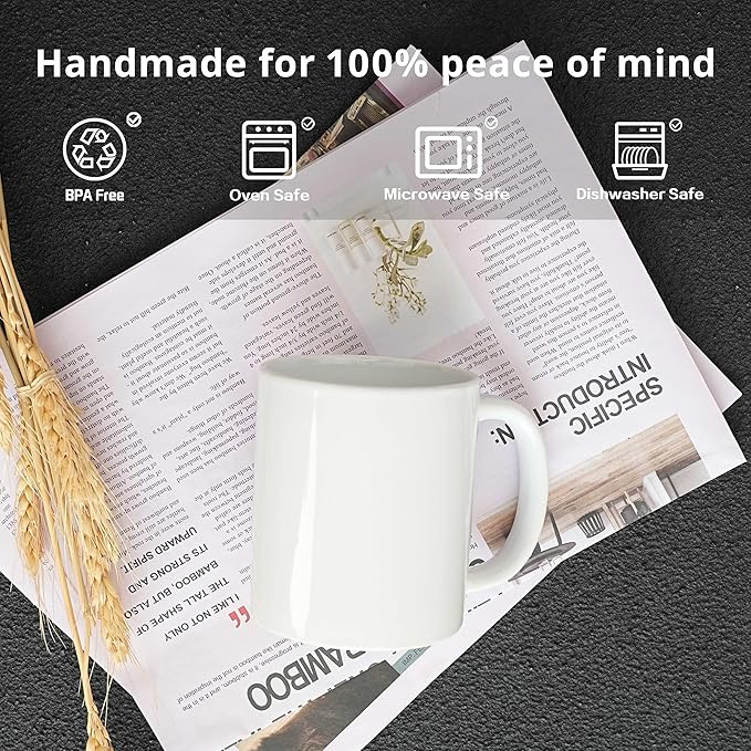 11oz White Ceramic Sublimation Coffee Mug Blank White, Case of 108