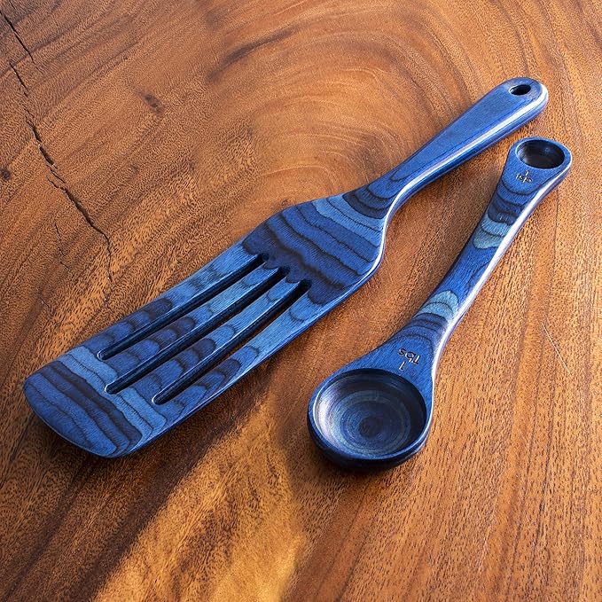 Totally Bamboo Baltique Malta Collection 2 Piece Cooking Utensil Set, Spurtle & Measuring Spoon