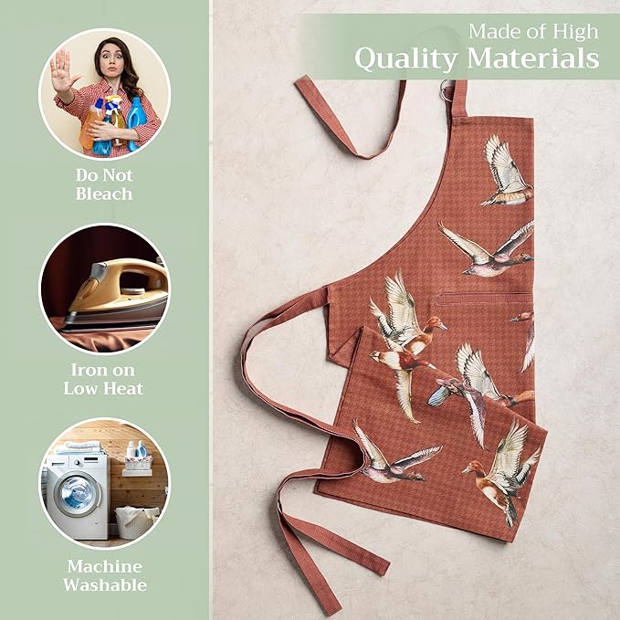 Maison d' Hermine 100% Cotton Apron for women with Pocket Kitchen Chef Apron for Men Cooking Gardening Server Waitress