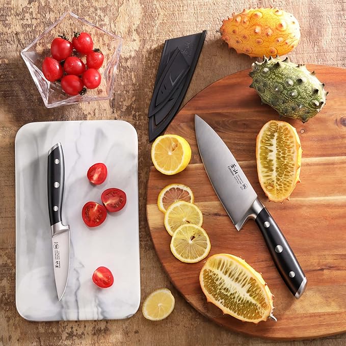 Cangshan ALPS Series 502797 German Steel Forged 2-Piece Starter Set with Sheaths, Black