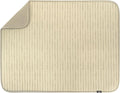 S&T INC. Dish Drying Mat XL, 18” x 24”, Absorbent Microfiber Kitchen Counter Mat, Dish Drying Pad for Dishes, Utensils, Pots and Pans, Extra Large, Cream Distressed Lines