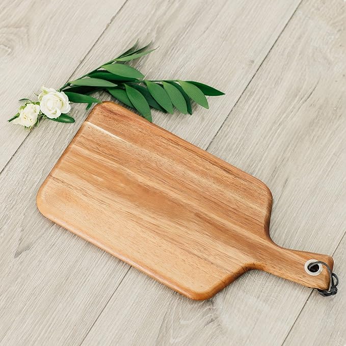 Weddingstar Wooden Paddle Cutting Board or Serving Board With Handle 13.5" x 6.5" - Blank