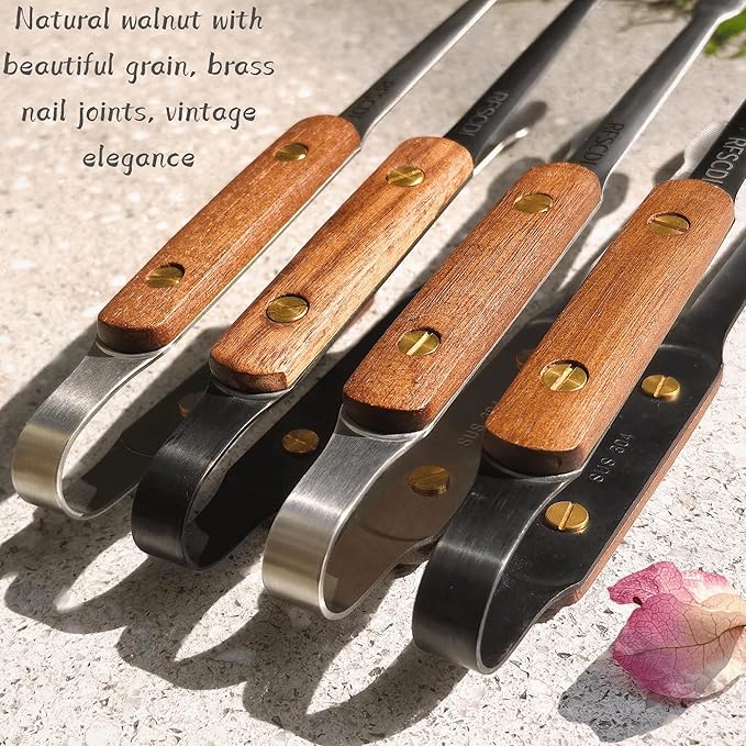 Exquisite Lightweight Cooking Tongs - 304 Stainless Steel & Walnut Wood, Comfortable Grip, Non-Slip Design, High Heat Resistant - Ideal for Light and small food, Kitchen Plating, Korean BBQ, 2 Pack