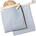 BRONYPRO Reusable Beeswax and Cotton Bread Bags, 2-Pack Waxed Bread Bags for Homemade Bread & Sourdough, Sustainable Sourdough Loaf Storage to Lock in Freshness, Large 17x12.6in, Blue