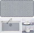 Silicone Sink Protectors for Kitchen Sink - 28.4"x 14.3" Kitchen Protector Mat Accessory, Non-Slip Heat Resistant Mat for Bottom of Farmhouse Porcelain Stainless Steel, Dishwasher Safe (Gray)