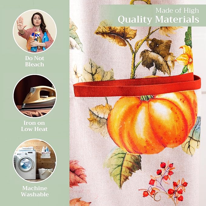 Maison d' Hermine 100% Cotton Apron for women with Pocket Kitchen Chef Apron for Men Cooking Gardening Server Waitress