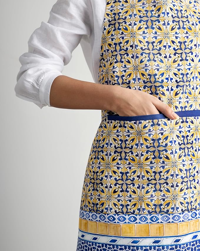 Maison d' Hermine 100% Cotton Apron for women with Pocket Kitchen Chef Apron for Men Cooking Gardening Server Waitress