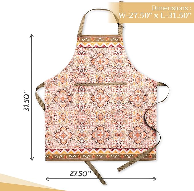 Maison d' Hermine 100% Cotton Apron for women with Pocket Kitchen Chef Apron for Men Cooking Gardening Server Waitress