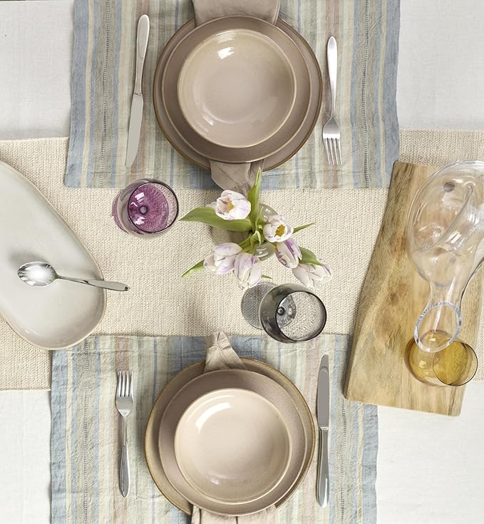 Oneida 897202 Organic Shades 12-Piece Dinnerware Set, Clay