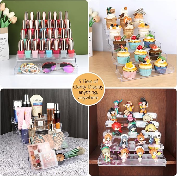 ELEGANTLIFE Spice Rack,No Tool Needed & No Pungent Acrylic Glue Self-derived Snap On Assembly Spice Shelf Pantry Kitchen Cabinet Organizer 10 in for Jars,Baking Supplies & Spice Bottles (5 Tier)
