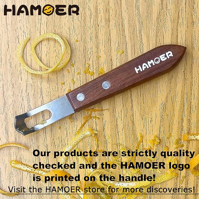 Channel Knife Zester - Fruit and Vegetable Tool for Decorating Cocktails, Desserts, and Salads Stainless Steel Tip 2 PACK