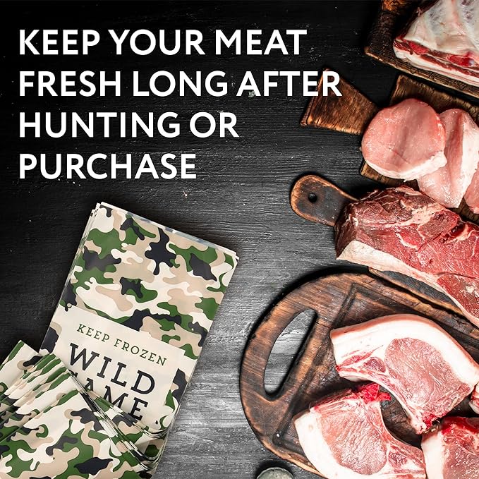 IMPRESA Freezer Bags for Meat - 1 lb Capacity, 120 Pack, Army Green Polyethylene - Storage Bags, Tear-Resistant, Waterproof Meat Packing