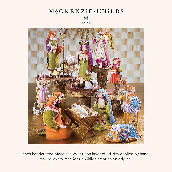MACKENZIE-CHILDS Patience Brewster Nativity Figurine, Christmas Nativity Home Decor, Palm Tree