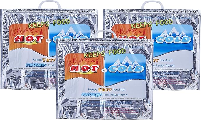 Superio Hot and Cold Insulated Bags for Food Delivery, Grocery Shopping Bags, Food Storage for Hot and Frozen Food for Travel, Disposable Cooler Bag