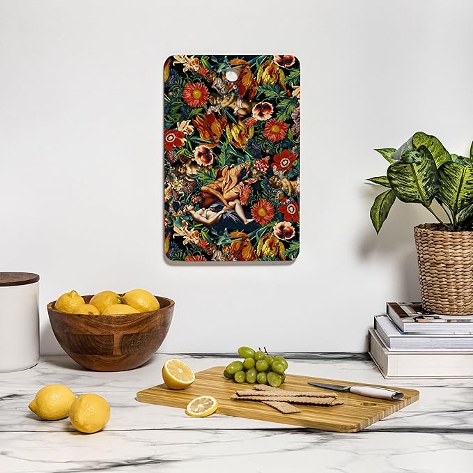 Society6 Bamboo Cutting Board- Kitchen Decor by Burcu Korkmazyurek - Unique Cutting Boards for Kitchen, 16" x 10.5" x 0.5", Hera And Zeus Garden