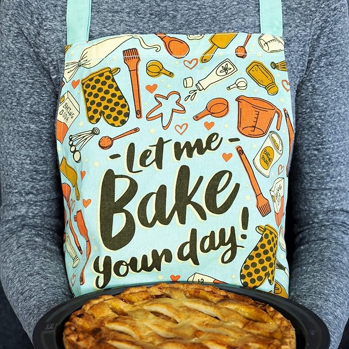 Lavley Christmas Baking Aprons - Funny kitchen gift for men, women and kids - 100% cotton adjustable apron for holiday bakers