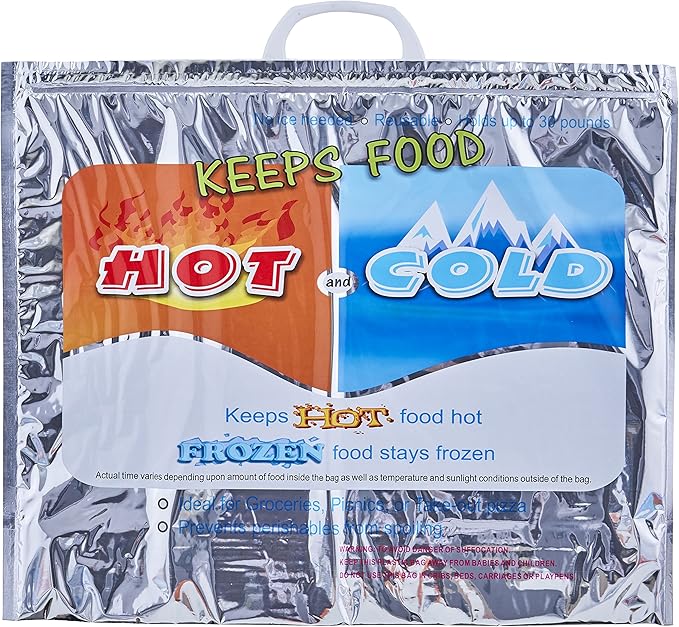 Superio Hot and Cold Insulated Bags for Food Delivery, Grocery Shopping Bags, Food Storage for Hot and Frozen Food for Travel, Disposable Cooler Bag