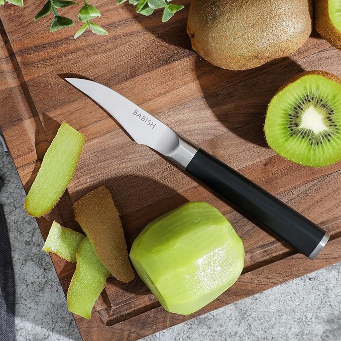 Babish Birds Beak Peeling Paring Tourne Knife – High-Carbon 1.4116 German Steel Kitchen Knife – Precision Peeling and Paring Tool